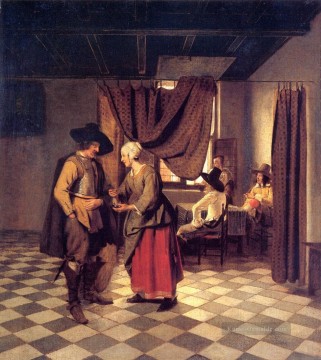 Rembrandt van Rijn Werke - Bezahlung des Hostess Genres Pieter de Hooch
